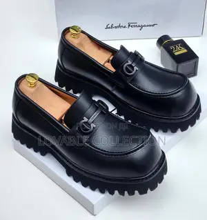 Ferragamo Florian Gancini Lug-Sole Leather Loafers