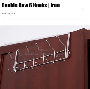 Door Behind 12 Hooks Metal Rack for Kitchen/Bedroom/Bathroom Storage