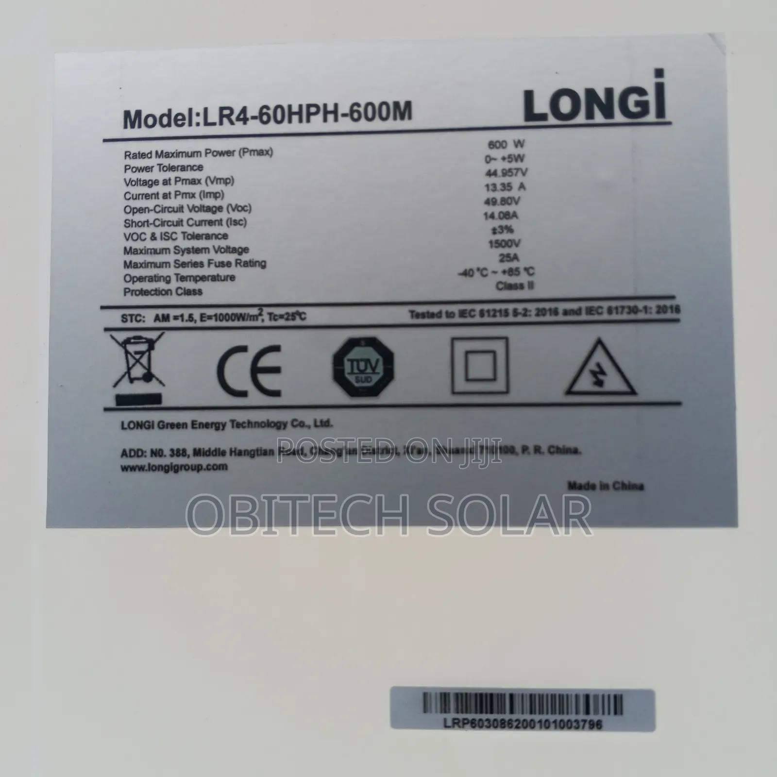 600watt Longi 120cell Solar Panel