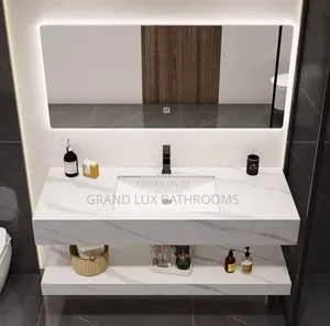 Complete 100cm Marble Cabinet With Down Shelve and Mirror