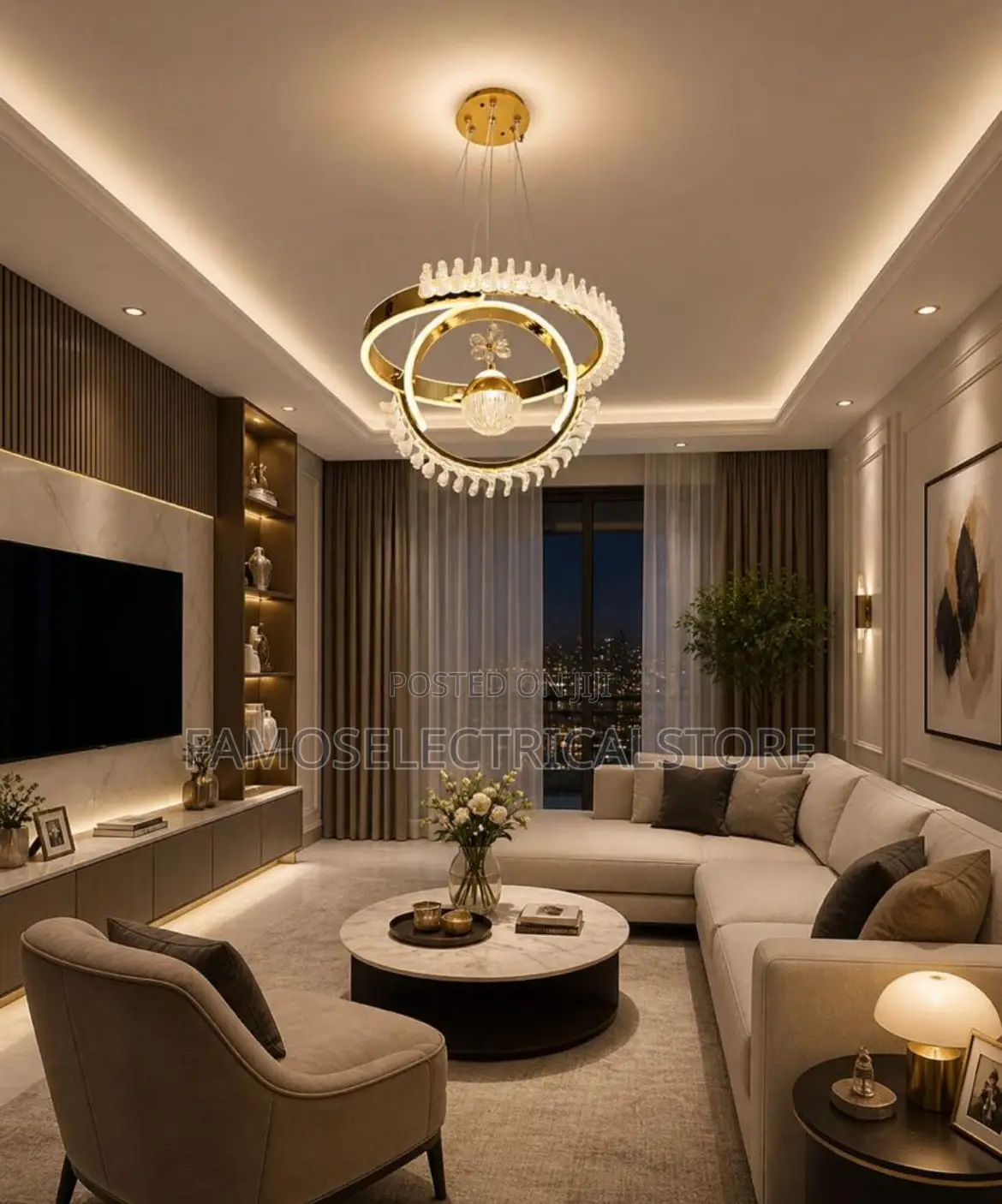 Ceiling Mounted Led Chandelier Slick Design
