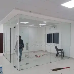 Modern Frameless Glass Partition Installation