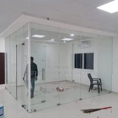 Modern Frameless Glass Partition Installation