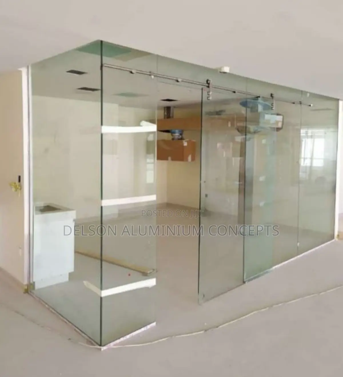 Modern Frameless Glass Partition Installation