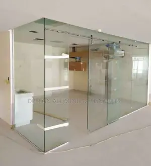 Modern Frameless Glass Partition Installation