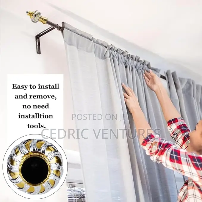 4pcs Curtain Rod Covers Ends Gold Plastic
