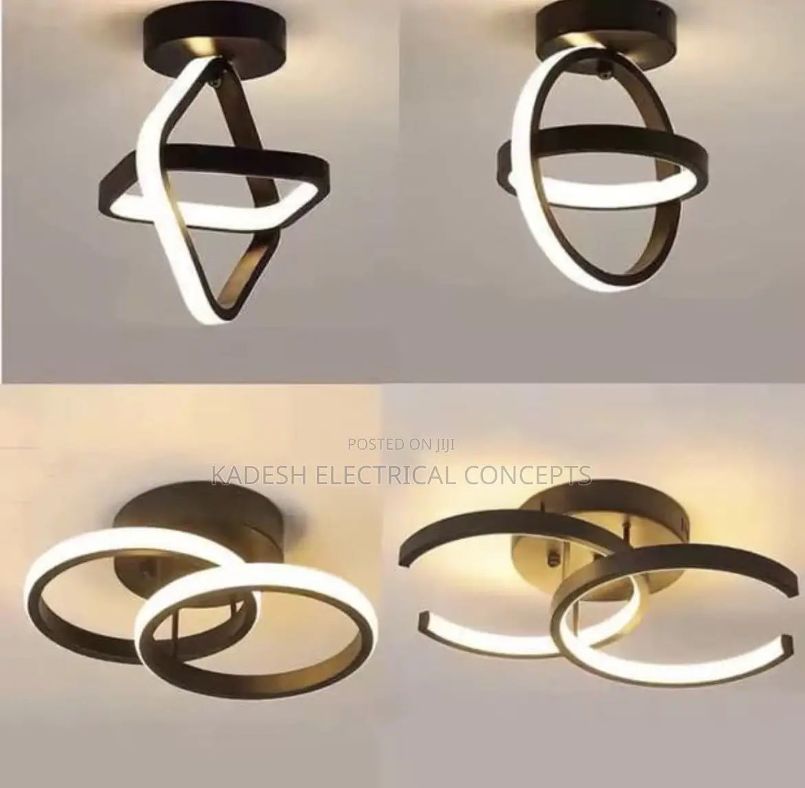 Modern Led Ceiling Light 2 Rings Creative Design Ceiling Lamp Indoor