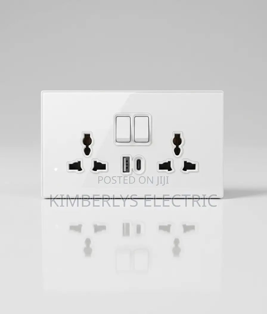 Kimberlys White Plastic 3 Pin 13a Double Socket With Type-C Usb