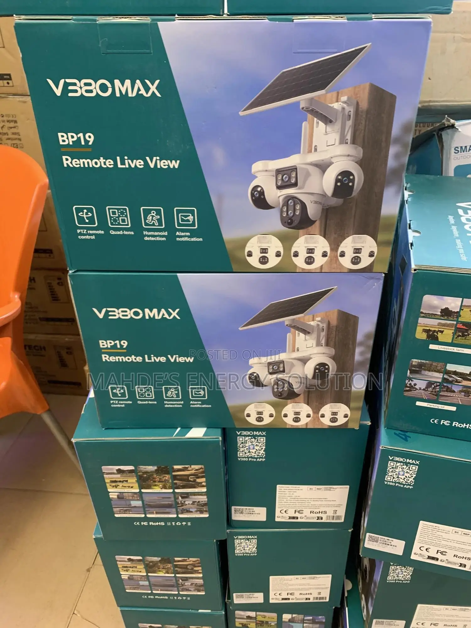 V380max Solar 4lens Camera