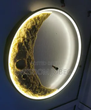 3d-Textured Crescent Moon Led Wall Lamp.