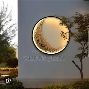 3d-Textured Crescent Moon Led Wall Lamp.