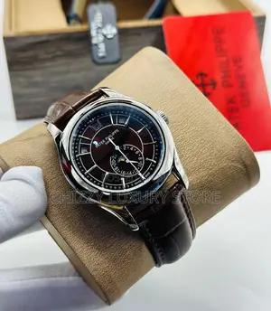 Patek Philippe Quality Luxury Genuine Leather Automatic Wristwatch