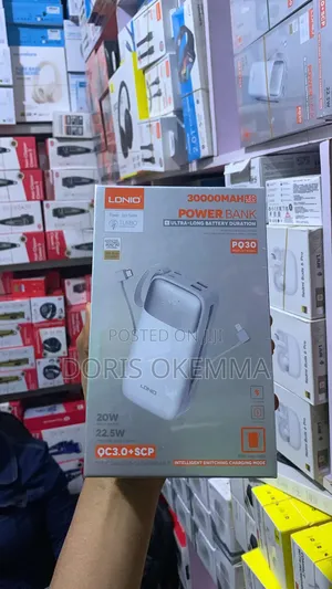 Ldnio Pq30 30,000mah Fast Charging Power Bank - 22.5w Built-in Cable.