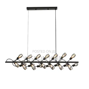 Levistella 21-Light Linear Chandelier Featuring a Black Branch-