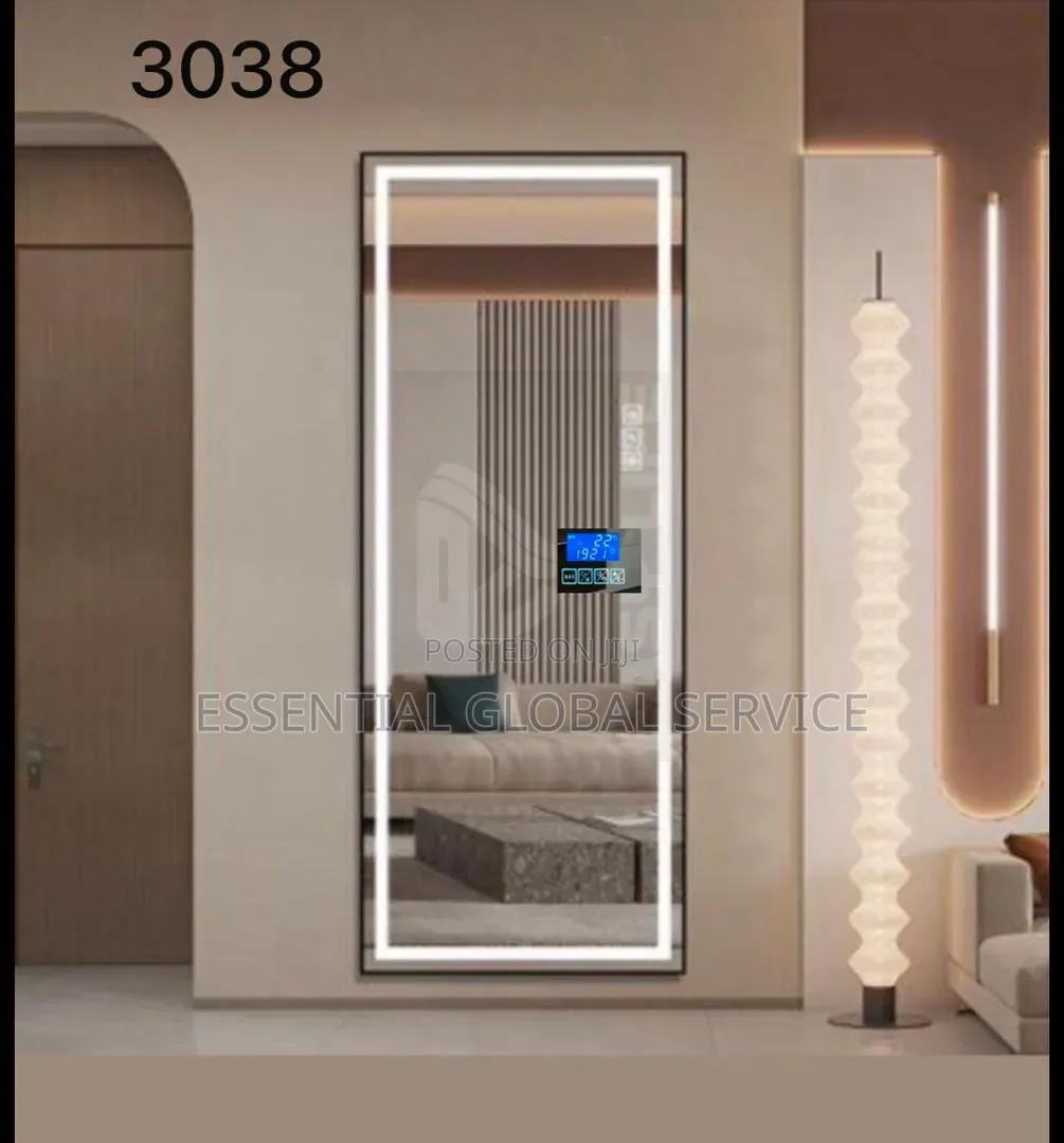 Full-Length Smart Led Dressing Mirror With a Digital Display Hub