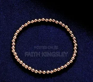 Golden Beaded Bracelet (Elastic Fit)