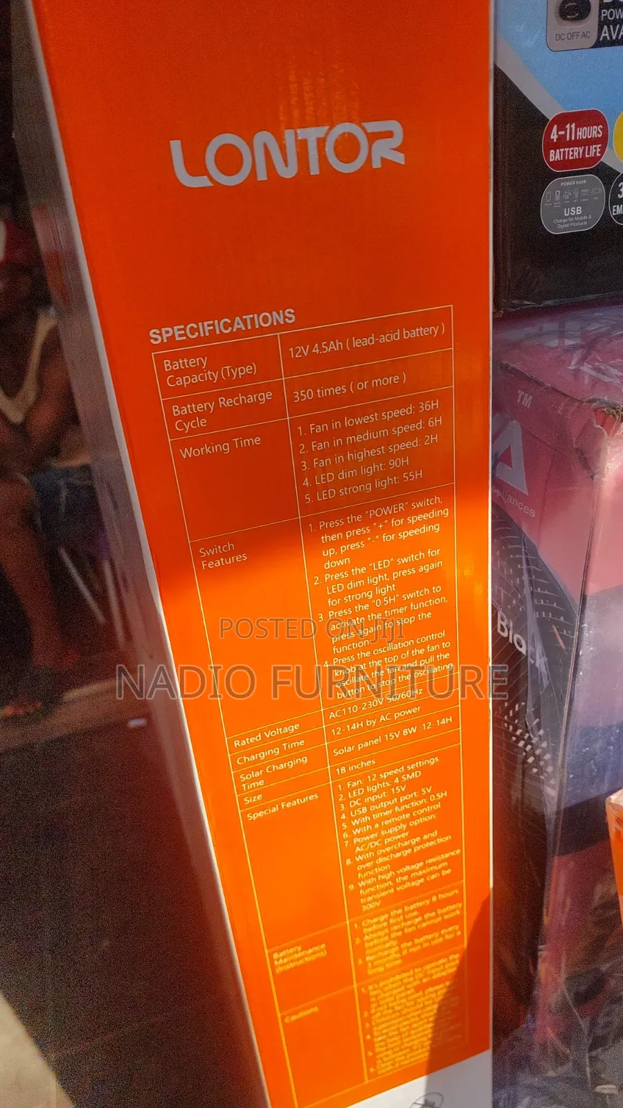 Lonto Rechargeable Fan