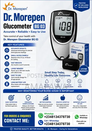 Sugar Testing Kit ( Dr Morepen Glucometer Bg 03)