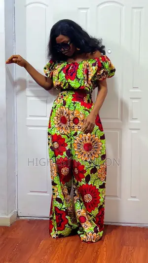 Off Shoulder Crop Top and Trousers - Style 845