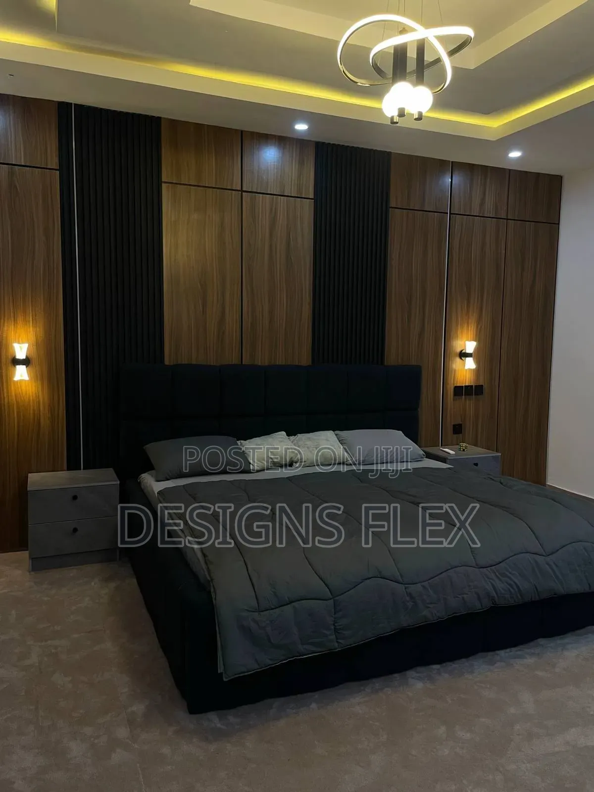 Wall Hanging Bedframe With Bedside Lights