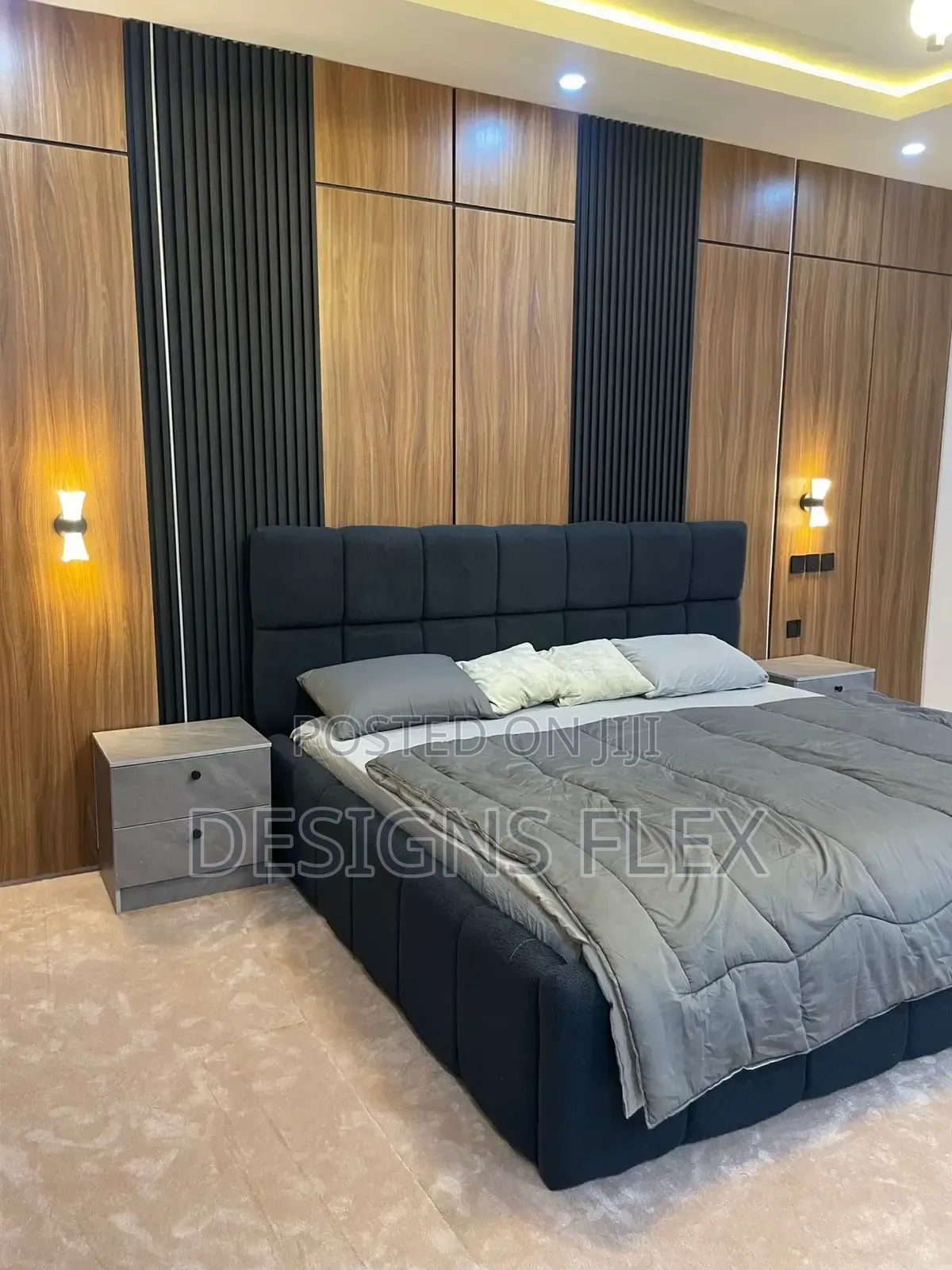 Wall Hanging Bedframe With Bedside Lights