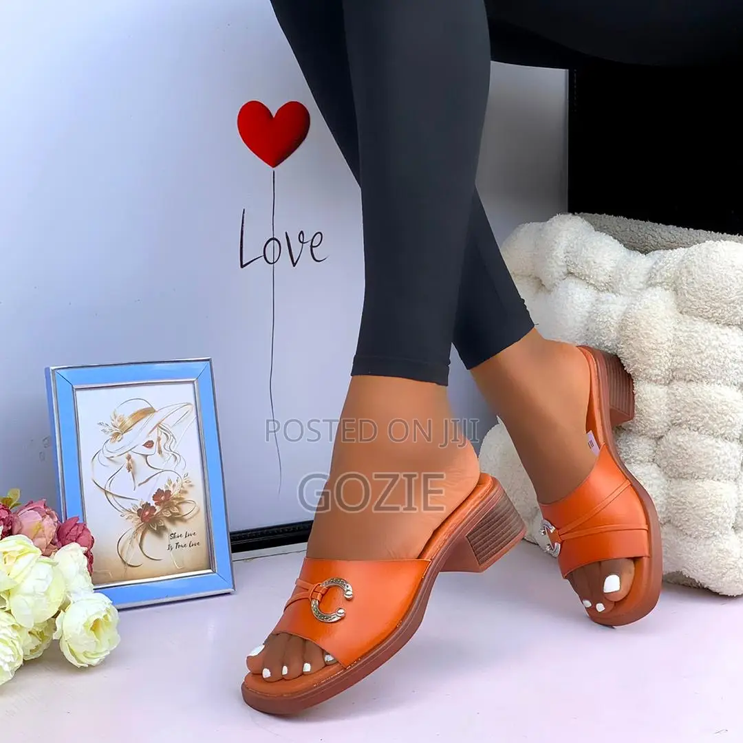 Low Block Heel Slippers