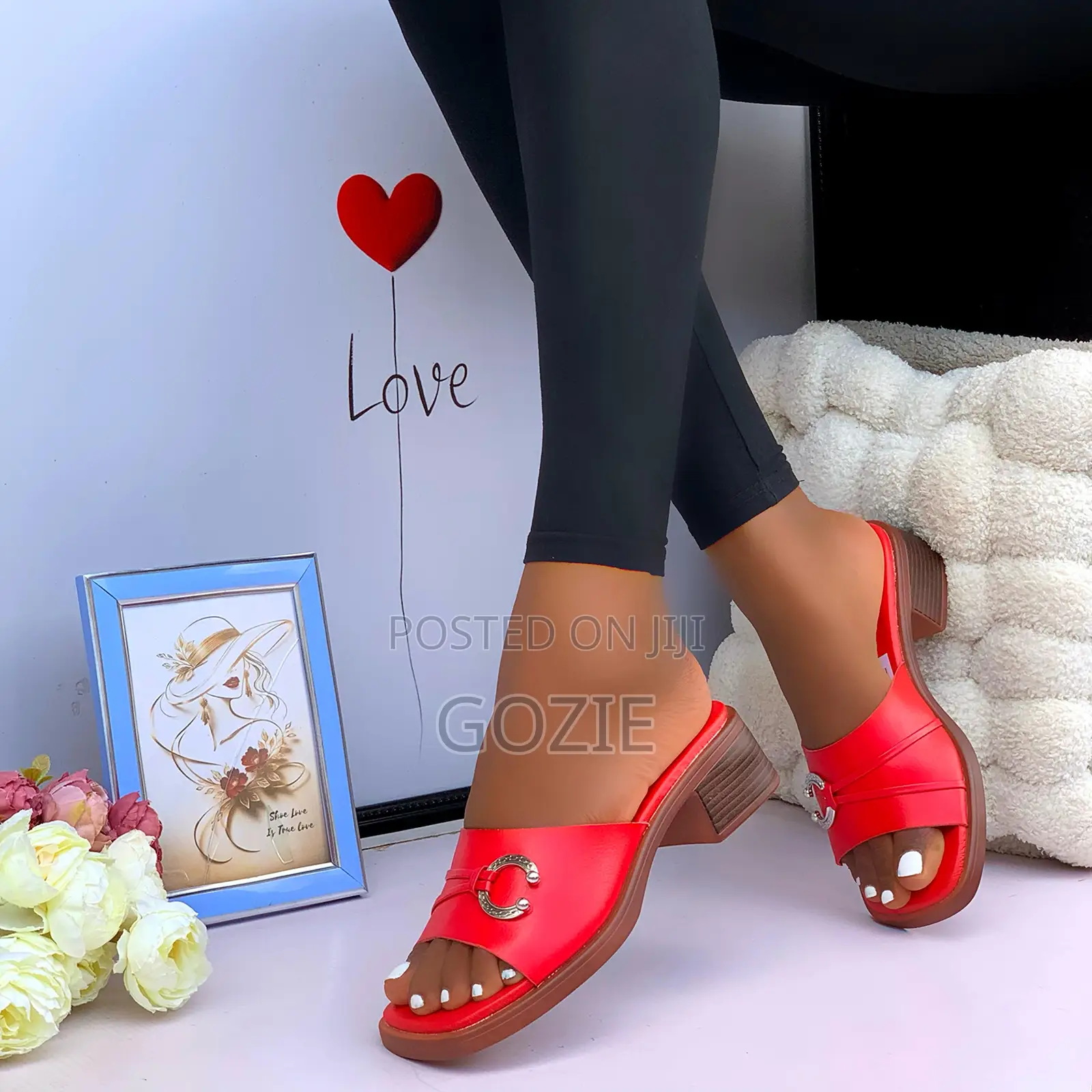 Low Block Heel Slippers