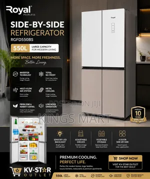 Royal Peerless Side-by-Side Refrigerator 550l (Rgfd550bs)