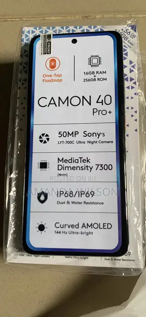 New Tecno Camon 40 Pro 4G 256 GB Black