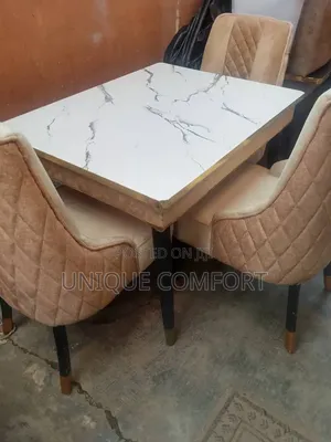 Brand New Top Quality 4 Seaters Faux Luxury Marble Dinning Set