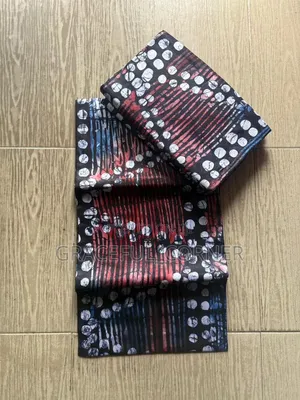 Adire Hand Design on Cotton Brocade