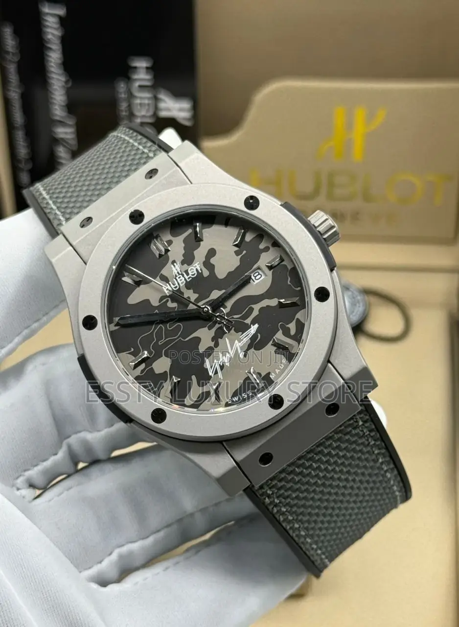 Automatic Quality Luxury Hublot Leather Wristwatch