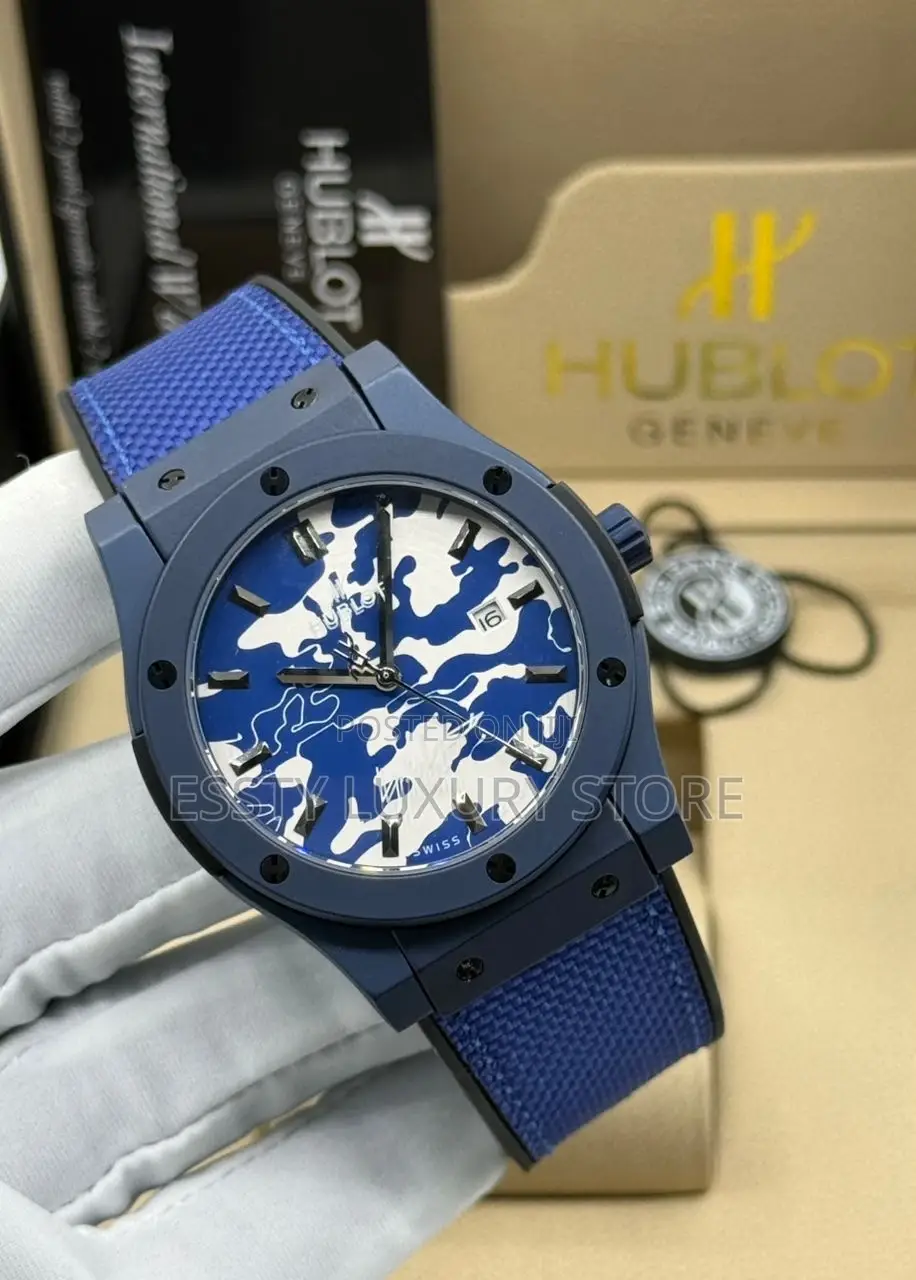 Automatic Quality Luxury Hublot Leather Wristwatch