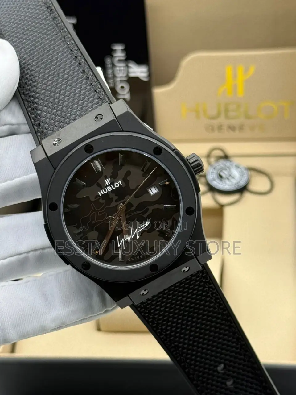Automatic Quality Luxury Hublot Leather Wristwatch