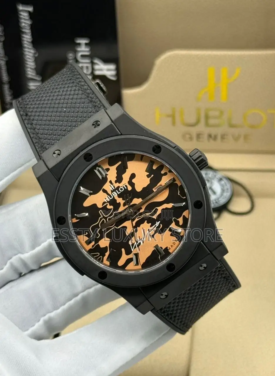 Automatic Quality Luxury Hublot Leather Wristwatch