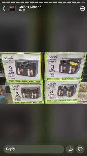 Scoville 9l Air Fryer Dual Basket Viewing Window- Black