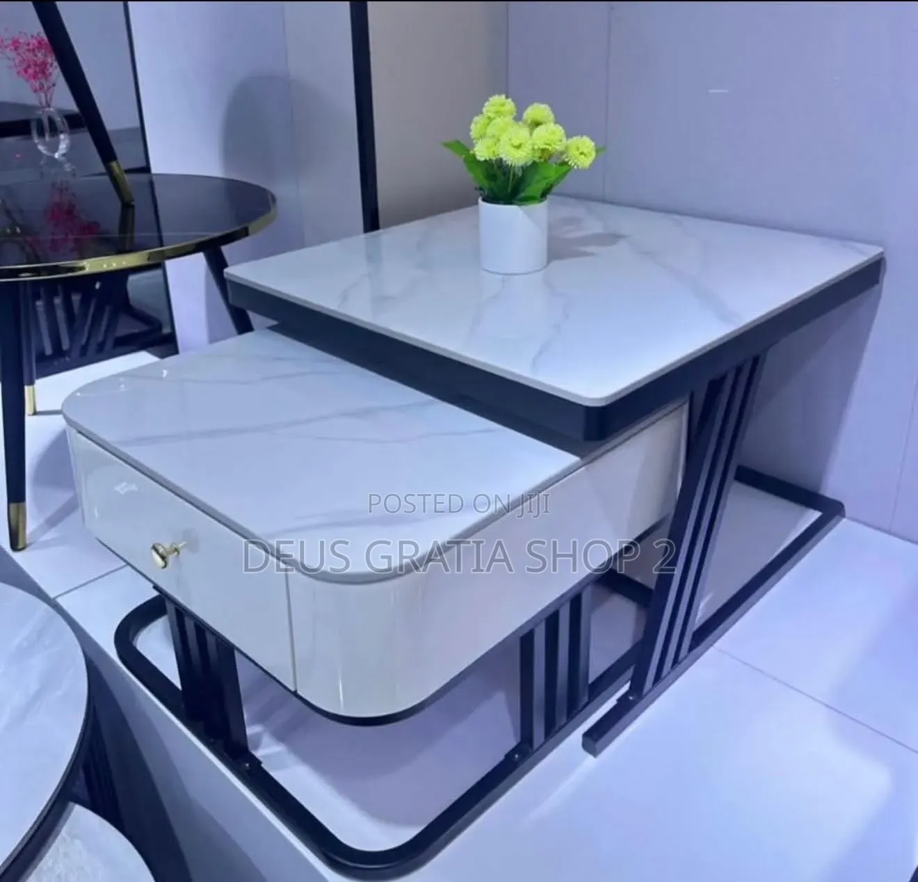 Drawer Mable Table Marble Centre Table and Drawers for Living Room - Deus Gratia Shop 2 ...