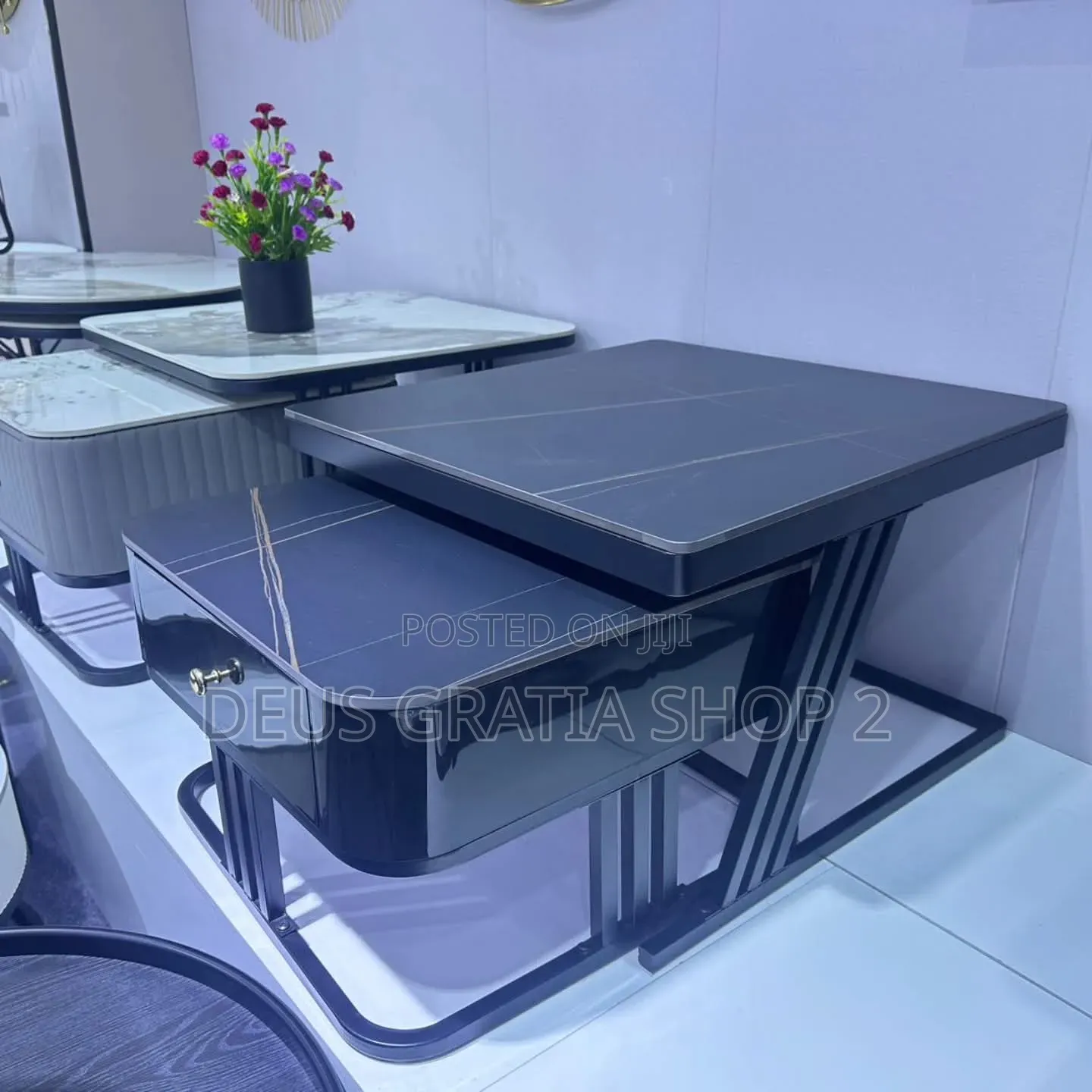 2-in-1 Marble Centre With Cabinet Drawer