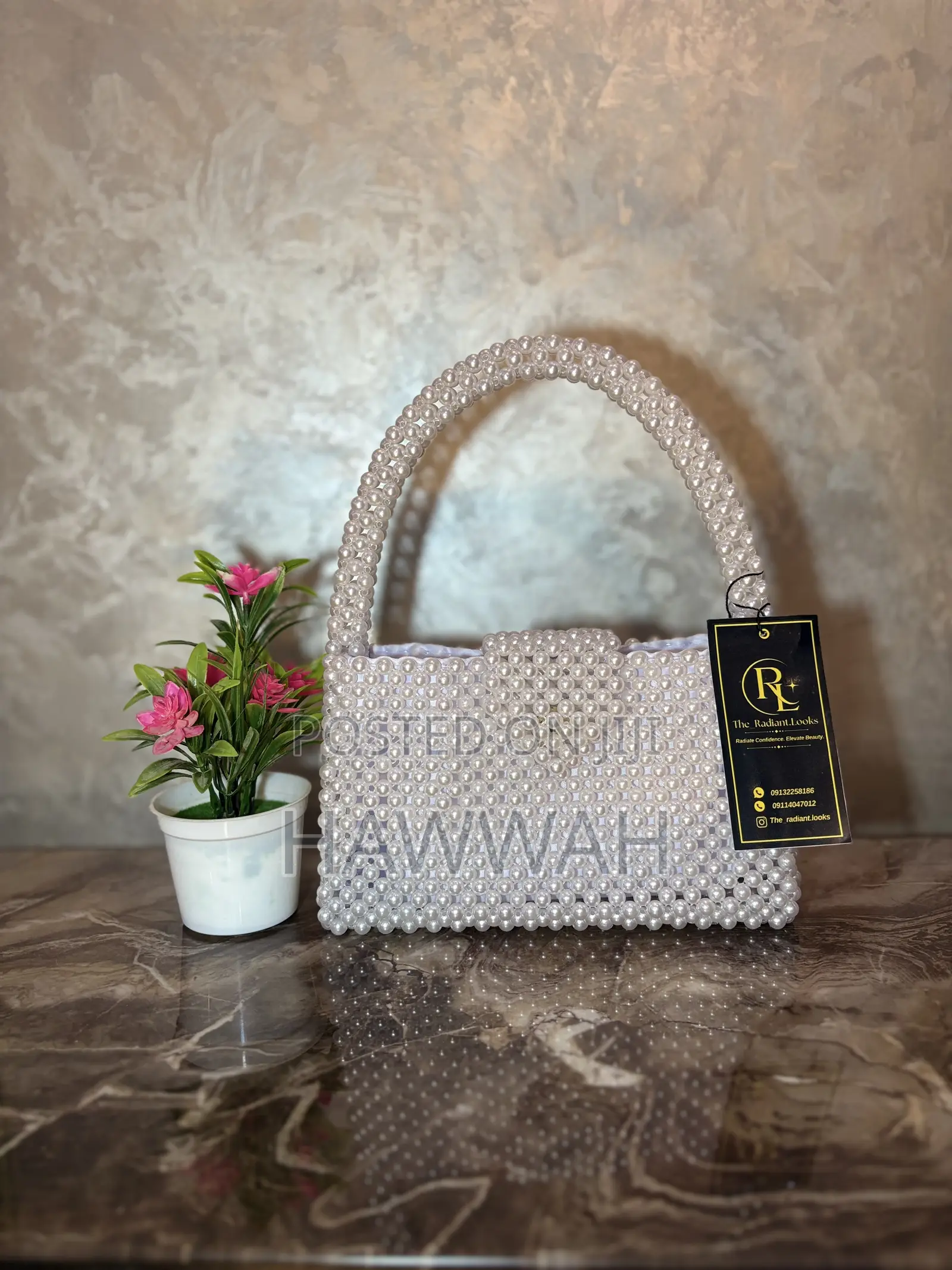 Beaded Bag ( Ivory Pearl Grace)