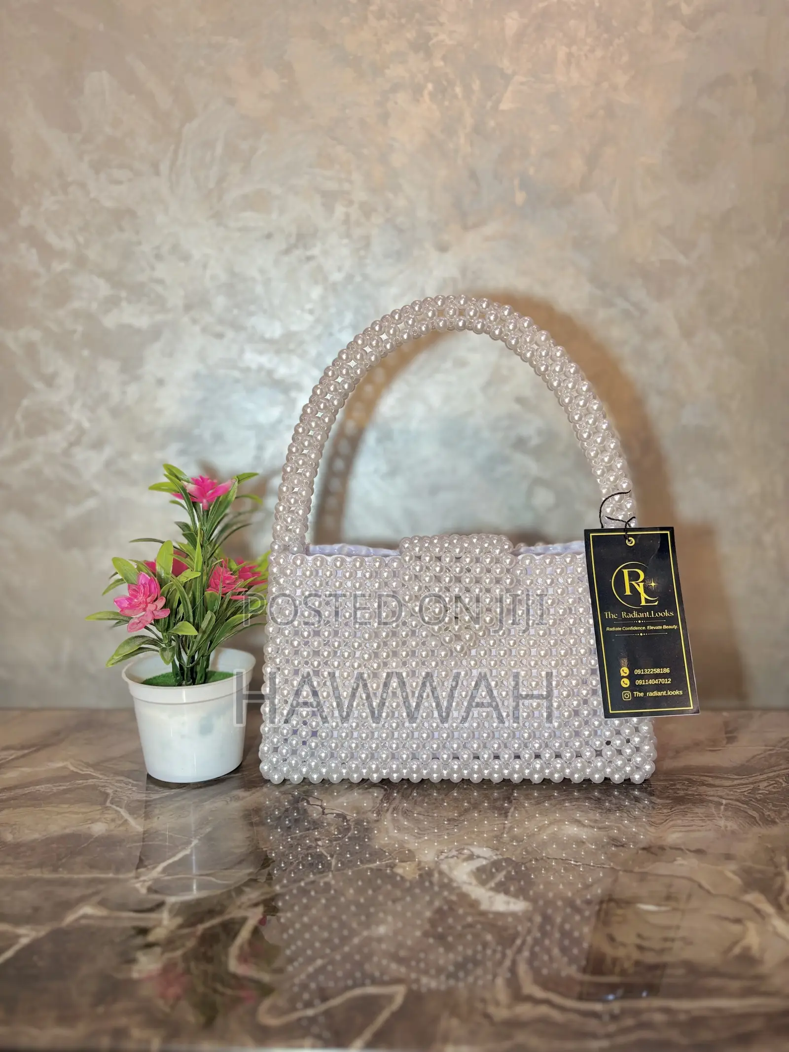 Beaded Bag ( Ivory Pearl Grace)