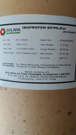 Ibuprofen Bp/Pharm Grade