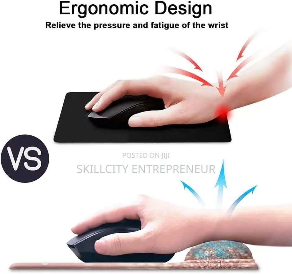 Ergonomic Mouse Pad With Gel Wrist Support