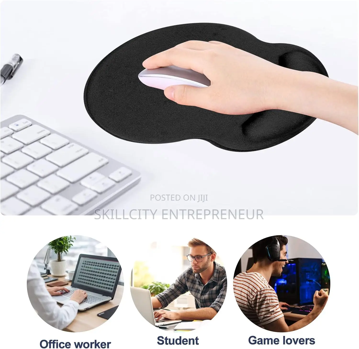 Ergonomic Mouse Pad With Gel Wrist Support