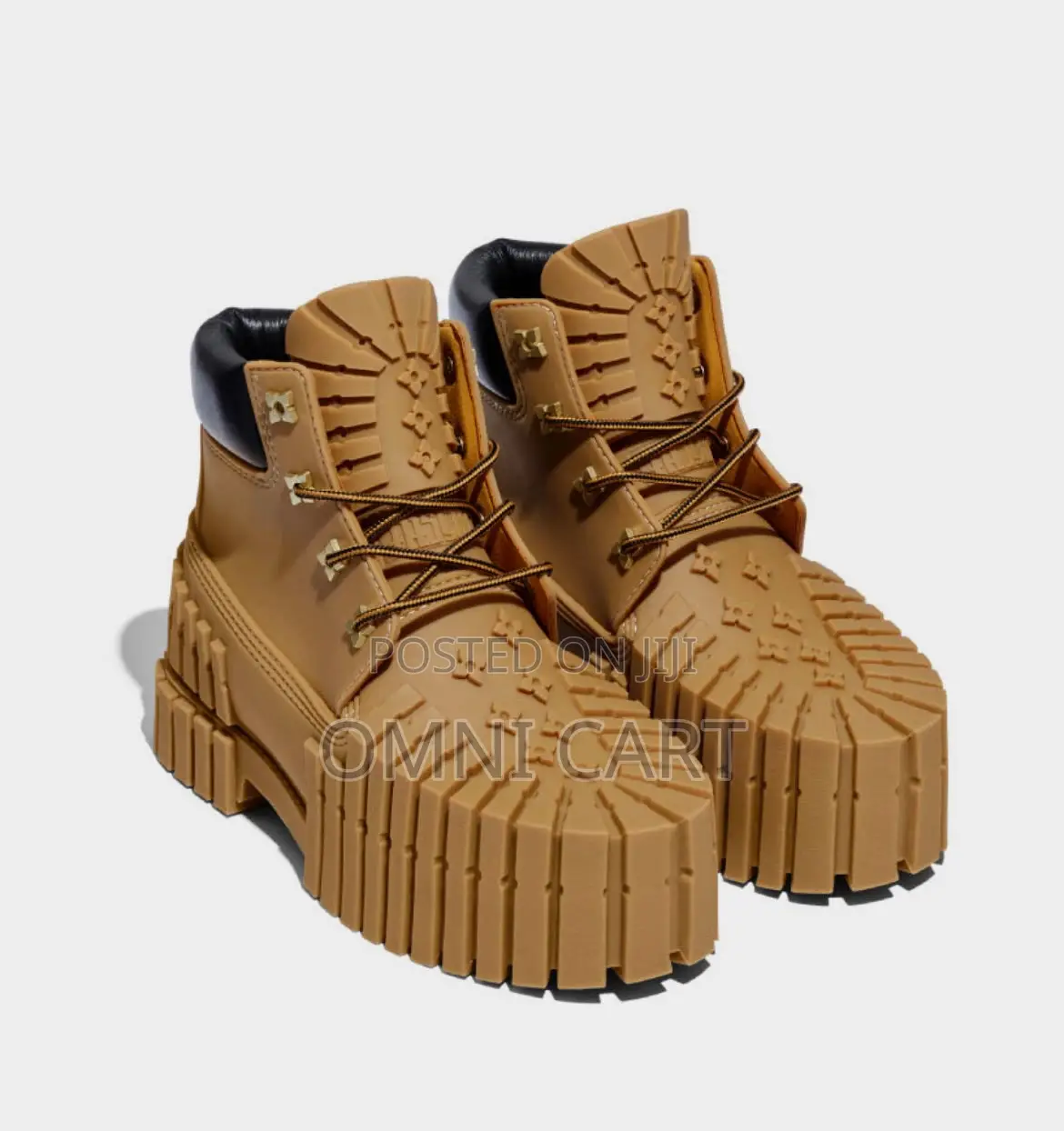 MSCHF 2x4 Luxury Double the Lug Brutalist Platform Leather Boot