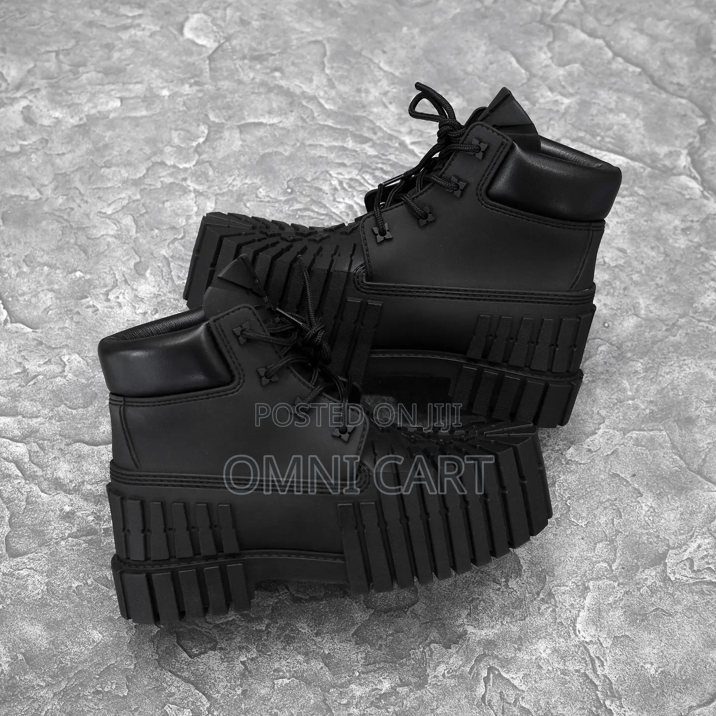 MSCHF 2x4 Luxury Double the Lug Brutalist Platform Leather Boot