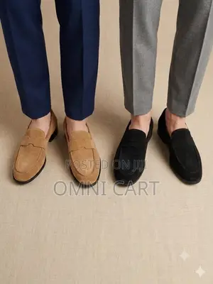 Louis Vuitton Italian Suede Penny Loafers In Tan And Black