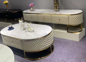 Contemporary Marble Center Table With Tv Stand