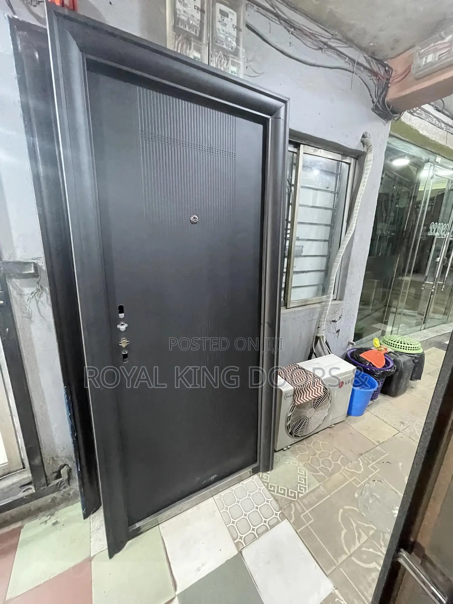 70mm Steel Black Doors