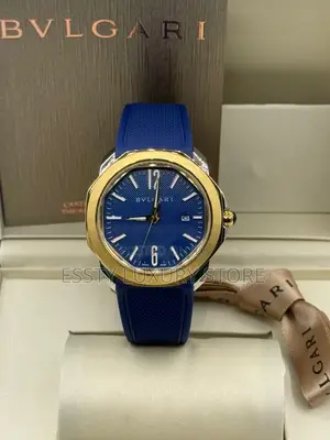 Automatic Engine Luxury Bvlgari Rubber Wristwatch