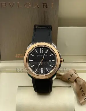 Automatic Engine Luxury Bvlgari Rubber Wristwatch